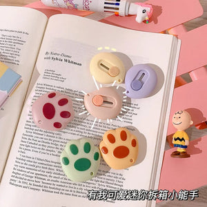 Planet Gates L Cute Mini Art Utility Knife Cartoon Cat Paw Cloud Flower Shape Cutter Express Box Paper Envelope Opener Blade Stationery