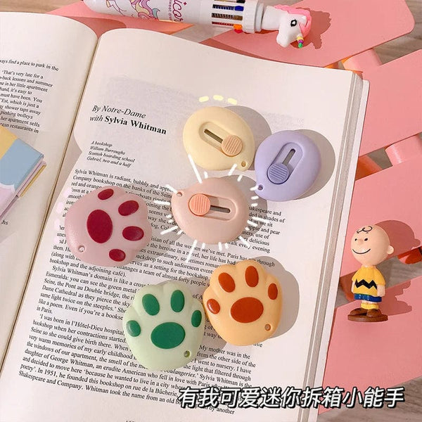 Planet Gates L Cute Mini Art Utility Knife Cartoon Cat Paw Cloud Flower Shape Cutter Express Box Paper Envelope Opener Blade Stationery