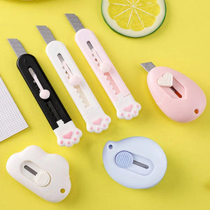 Planet Gates L Cute Mini Art Utility Knife Cartoon Cat Paw Cloud Flower Shape Cutter Express Box Paper Envelope Opener Blade Stationery