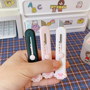 Planet Gates L Cute Mini Art Utility Knife Cartoon Cat Paw Cloud Flower Shape Cutter Express Box Paper Envelope Opener Blade Stationery