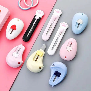 Planet Gates L Cute Mini Art Utility Knife Cartoon Cat Paw Cloud Flower Shape Cutter Express Box Paper Envelope Opener Blade Stationery