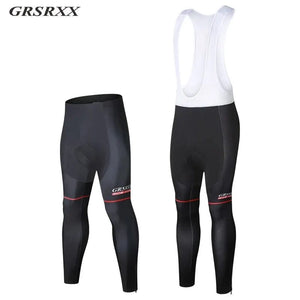 Planet Gates L / fleece model 1 GRSRXX Cycling Pants Fall Winter Fleece Thermal 5D GEL Padded Cycling Tights Men Cycling Bib Pants Windproof Bike Long Trousers
