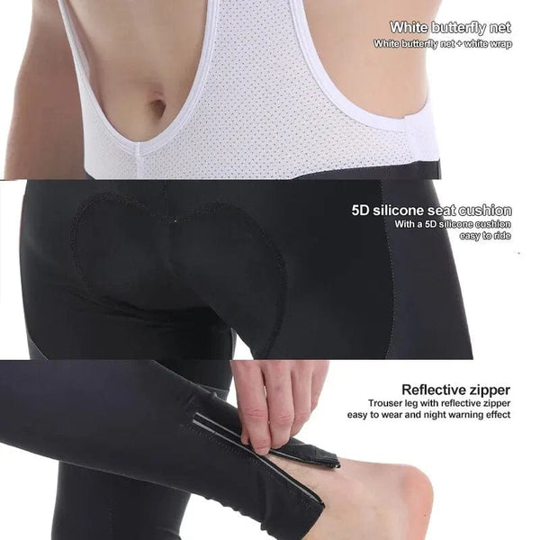 Planet Gates L / fleece model 1 GRSRXX Cycling Pants Fall Winter Fleece Thermal 5D GEL Padded Cycling Tights Men Cycling Bib Pants Windproof Bike Long Trousers