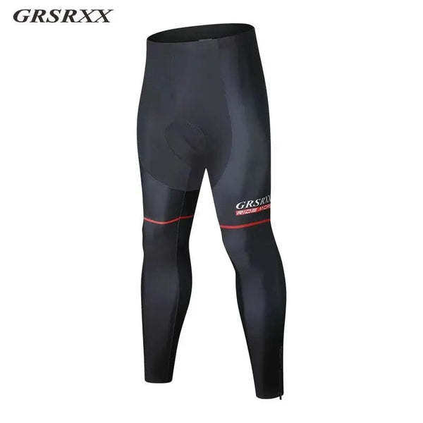 Planet Gates L / fleece model 1 GRSRXX Cycling Pants Fall Winter Fleece Thermal 5D GEL Padded Cycling Tights Men Cycling Bib Pants Windproof Bike Long Trousers