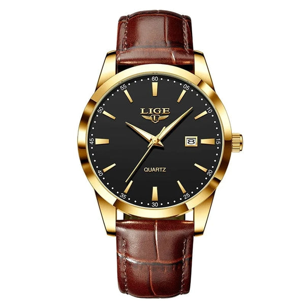 Planet Gates L gold black / CHINA LIGE Women Watch Fashion Leather Military Sport Waterproof Watches For Women Top Brand Luxury Women's Bracelet Watch Reloj Mujer