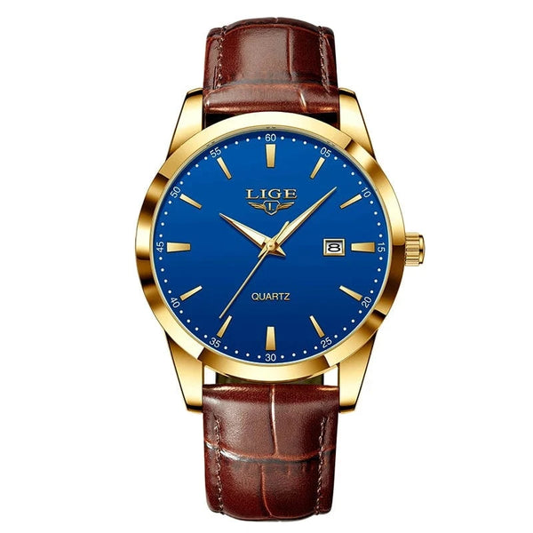 Planet Gates L gold blue / CHINA LIGE Women Watch Fashion Leather Military Sport Waterproof Watches For Women Top Brand Luxury Women's Bracelet Watch Reloj Mujer