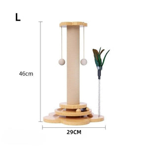 Planet Gates L Pet Cat Toy Solid Wood Cat Turntable Funny Cat Stick  Balls Durable Sisal Scratching Board Cat Supplies Cat Grab Column