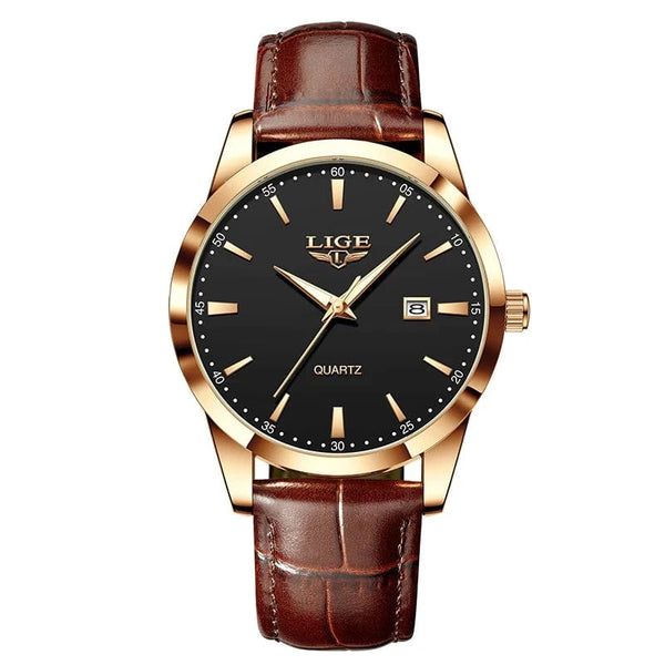 Planet Gates L rose gold black / CHINA LIGE Women Watch Fashion Leather Military Sport Waterproof Watches For Women Top Brand Luxury Women's Bracelet Watch Reloj Mujer