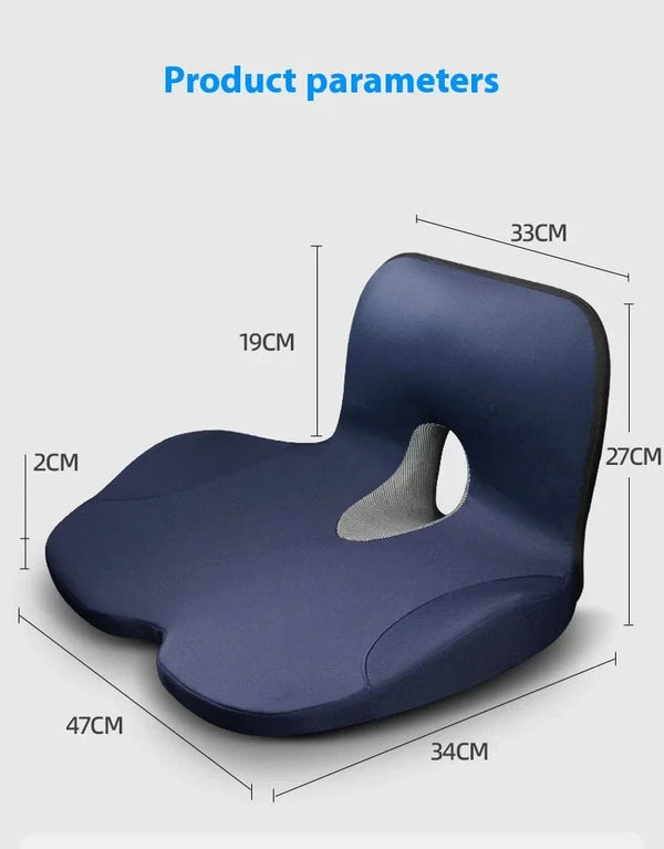 Planet Gates L-Shaped Integrated Office Chair Seat Cushion Memory Foam Seat Cushion Anti-Slip Bottom Pressure-Reducing Hip Waist Support