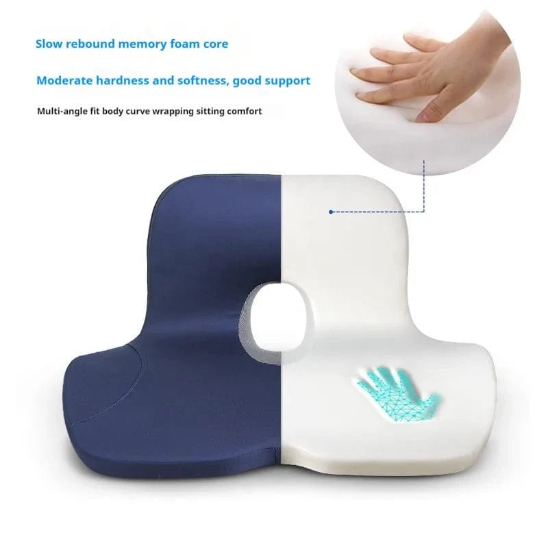 Planet Gates L-Shaped Integrated Office Chair Seat Cushion Memory Foam Seat Cushion Anti-Slip Bottom Pressure-Reducing Hip Waist Support