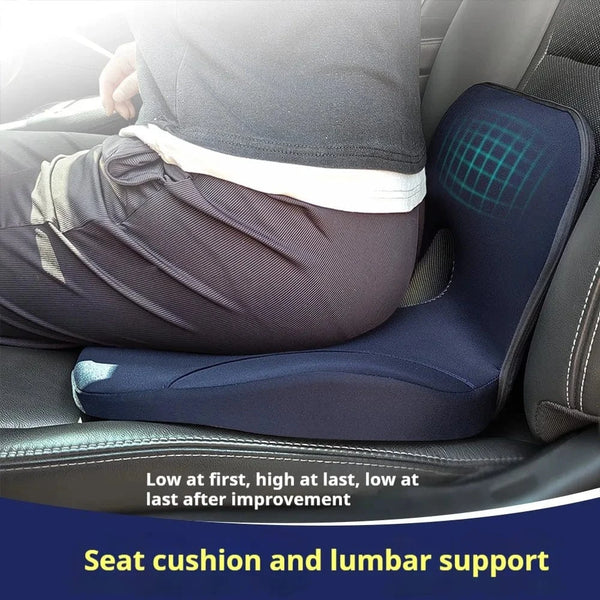 Planet Gates L-Shaped Integrated Office Chair Seat Cushion Memory Foam Seat Cushion Anti-Slip Bottom Pressure-Reducing Hip Waist Support