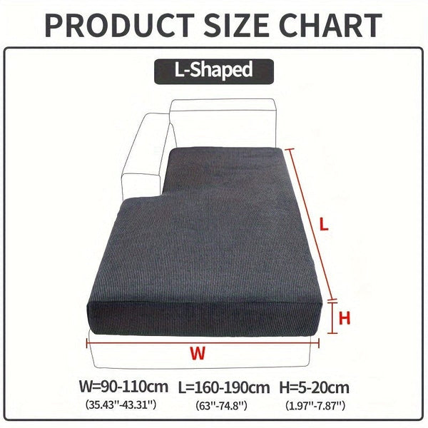 Planet Gates L Shaped Sofa / Dark Gray 1pc Waterproof Elastic Four Seasons Universal Stretch Sofa Cover, Simple Modern Style Non-slip Sofa Slipcover, Living Room Sofa Protector Couch Cover Suitable For Office Home Decor