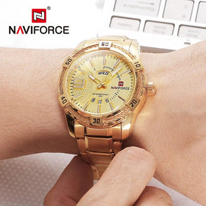 Planet Gates L-SW NAVIFORCE Luxury Brand Men's WristWatch Original Fashion Quartz Classic Watches For Men Waterproof Business Steel Band Clock Man