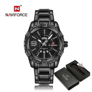 Planet Gates L-SW NAVIFORCE Luxury Brand Men's WristWatch Original Fashion Quartz Classic Watches For Men Waterproof Business Steel Band Clock Man