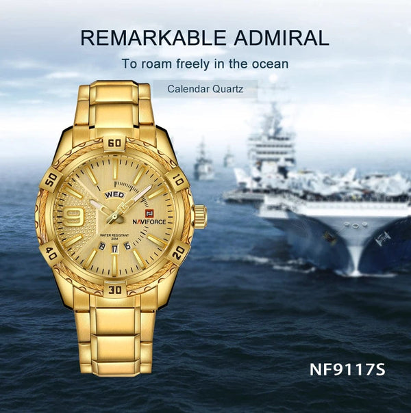 Planet Gates L-SW NAVIFORCE Luxury Brand Men's WristWatch Original Fashion Quartz Classic Watches For Men Waterproof Business Steel Band Clock Man