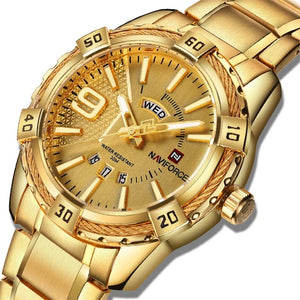 Planet Gates L-SW NAVIFORCE Luxury Brand Men's WristWatch Original Fashion Quartz Classic Watches For Men Waterproof Business Steel Band Clock Man