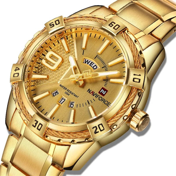 Planet Gates L-SW NAVIFORCE Luxury Brand Men's WristWatch Original Fashion Quartz Classic Watches For Men Waterproof Business Steel Band Clock Man