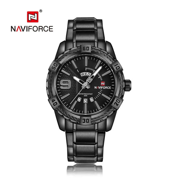Planet Gates L-SW NAVIFORCE Luxury Brand Men's WristWatch Original Fashion Quartz Classic Watches For Men Waterproof Business Steel Band Clock Man