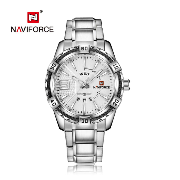 Planet Gates L-SW NAVIFORCE Luxury Brand Men's WristWatch Original Fashion Quartz Classic Watches For Men Waterproof Business Steel Band Clock Man
