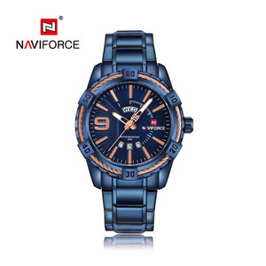 Planet Gates L-SW NAVIFORCE Luxury Brand Men's WristWatch Original Fashion Quartz Classic Watches For Men Waterproof Business Steel Band Clock Man