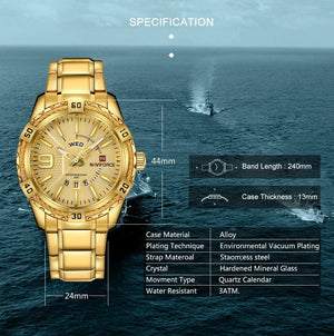 Planet Gates L-SW NAVIFORCE Luxury Brand Men's WristWatch Original Fashion Quartz Classic Watches For Men Waterproof Business Steel Band Clock Man