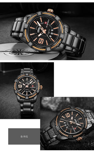 Planet Gates L-SW NAVIFORCE Luxury Brand Men's WristWatch Original Fashion Quartz Classic Watches For Men Waterproof Business Steel Band Clock Man