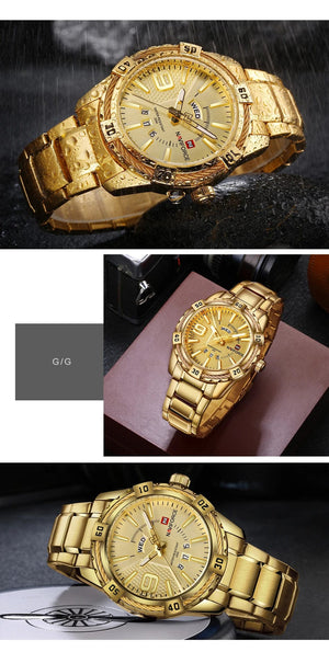 Planet Gates L-SW NAVIFORCE Luxury Brand Men's WristWatch Original Fashion Quartz Classic Watches For Men Waterproof Business Steel Band Clock Man