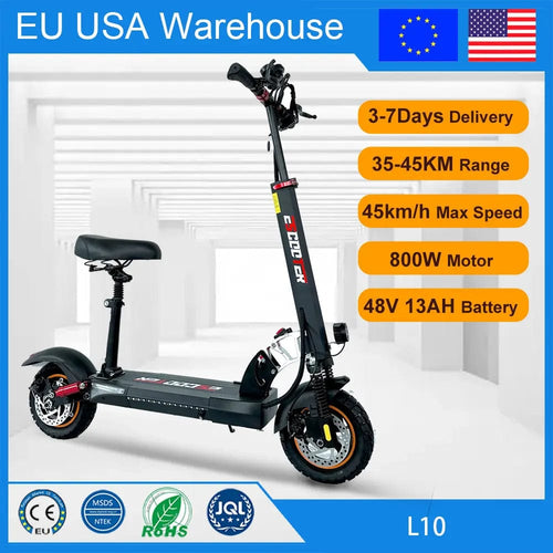 Planet Gates L10 / GERMANY 7 Days Delivery 800W Powerful Electric Kick Scooter Anti-skid Off Road Tire 45KM/H e Scooter 45km 55km Range
