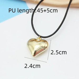 Planet Gates L1039 Diy Jewelry Goth Black Velvet 25mm Heart Pendant Choker Necklace for Women Weave Knotted Bowknot Adjustable Chain Jewelry