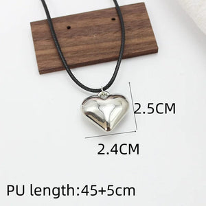 Planet Gates L1040 Diy Jewelry Goth Black Velvet 25mm Heart Pendant Choker Necklace for Women Weave Knotted Bowknot Adjustable Chain Jewelry
