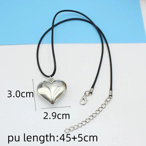 Planet Gates L1110 Diy Jewelry Goth Black Velvet 25mm Heart Pendant Choker Necklace for Women Weave Knotted Bowknot Adjustable Chain Jewelry