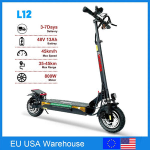 Planet Gates L12 / GERMANY Eu USA Shipping 800W 48V Powerful Adult Electric Scooter 10 Inch Off-road Tyre UK Max Speed 45-55km/H Foldable