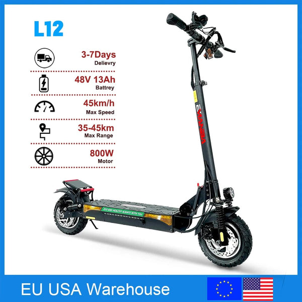 Planet Gates L12 / GERMANY Eu USA Shipping 800W 48V Powerful Adult Electric Scooter 10 Inch Off-road Tyre UK Max Speed 45-55km/H Foldable