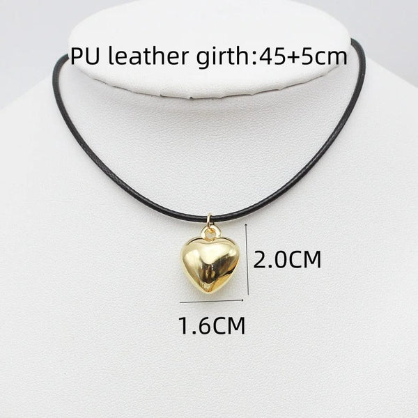 Planet Gates L1329 Diy Jewelry Goth Black Velvet 25mm Heart Pendant Choker Necklace for Women Weave Knotted Bowknot Adjustable Chain Jewelry