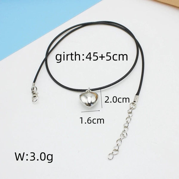 Planet Gates L1330 Diy Jewelry Goth Black Velvet 25mm Heart Pendant Choker Necklace for Women Weave Knotted Bowknot Adjustable Chain Jewelry