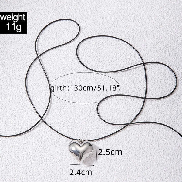 Planet Gates L1336 Diy Jewelry Goth Black Velvet 25mm Heart Pendant Choker Necklace for Women Weave Knotted Bowknot Adjustable Chain Jewelry