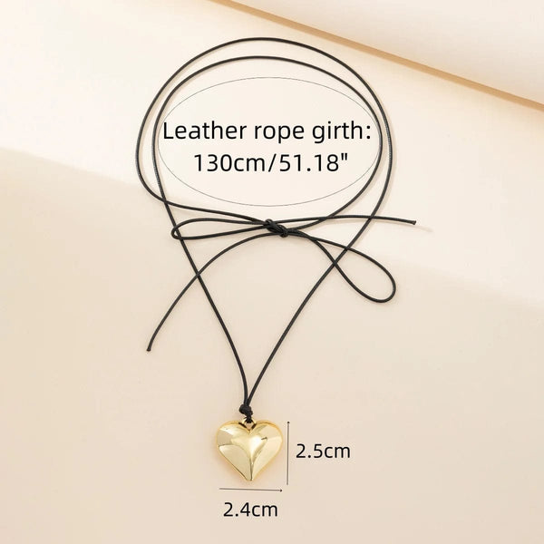 Planet Gates L1341 Diy Jewelry Goth Black Velvet 25mm Heart Pendant Choker Necklace for Women Weave Knotted Bowknot Adjustable Chain Jewelry