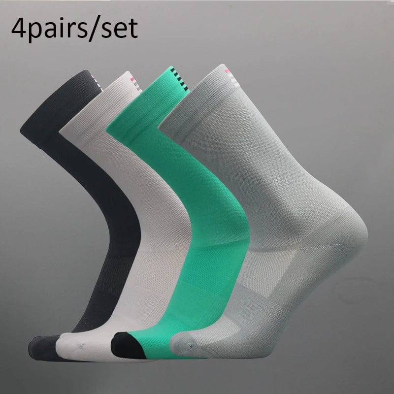 Planet Gates L14-4 pairs Professional Competition Cycling Socks Men Women Sport Riding Socks Mesh Basketball Badminton Racing Socks Calcetines Ciclismo
