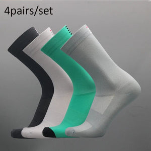 Planet Gates L14-4 pairs Professional Competition Cycling Socks Men Women Sport Riding Socks Mesh Basketball Badminton Racing Socks Calcetines Ciclismo