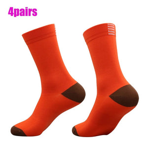 Planet Gates L14-4 pairs Professional Competition Cycling Socks Men Women Sport Riding Socks Mesh Basketball Badminton Racing Socks Calcetines Ciclismo