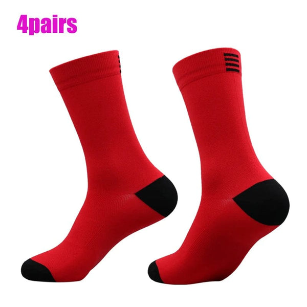 Planet Gates L14-4 pairs Professional Competition Cycling Socks Men Women Sport Riding Socks Mesh Basketball Badminton Racing Socks Calcetines Ciclismo