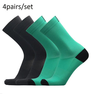 Planet Gates L14-4 pairs Professional Competition Cycling Socks Men Women Sport Riding Socks Mesh Basketball Badminton Racing Socks Calcetines Ciclismo