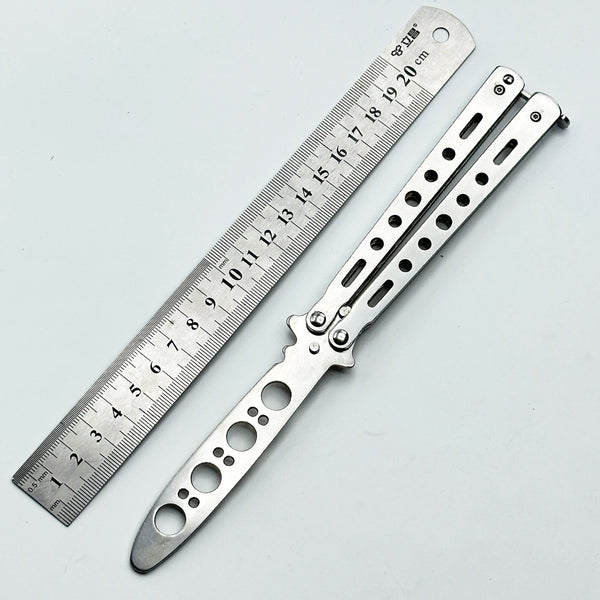 Planet Gates L2-white Novice Training Practice Butterfly Knife Fantasy Throwing Knife Safe and Hands Free Training Butterfly Folding Knife Tool