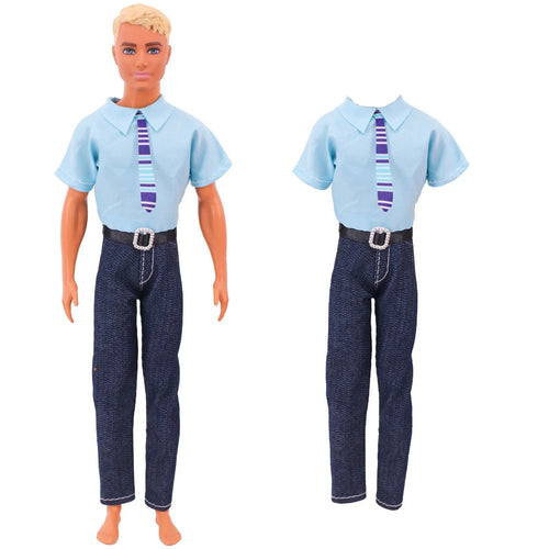 Planet Gates L316 Handmade Ken Doll Clothes T-shirt + Trousers For Barbie Dress Accessories Fashion Daily Clothing Toys For Gils Birthday Gift