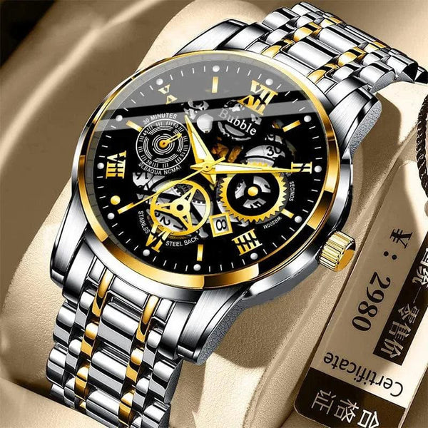 Planet Gates L93-04 UTHAI L93 Watch For Men Trendy High end Light Luxury Versatile Quartz Watches Waterproof Roman Hollow Male's Clock Watch