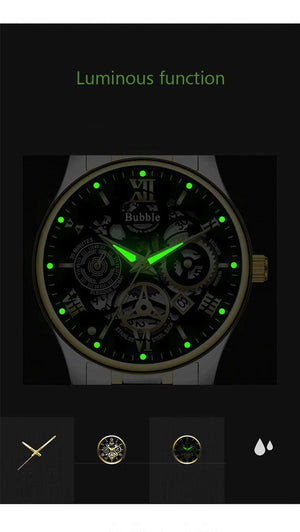 Planet Gates L93-04 UTHAI L93 Watch For Men Trendy High end Light Luxury Versatile Quartz Watches Waterproof Roman Hollow Male's Clock Watch