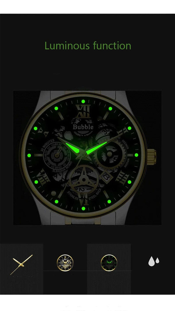 Planet Gates L93-04 UTHAI L93 Watch For Men Trendy High end Light Luxury Versatile Quartz Watches Waterproof Roman Hollow Male's Clock Watch