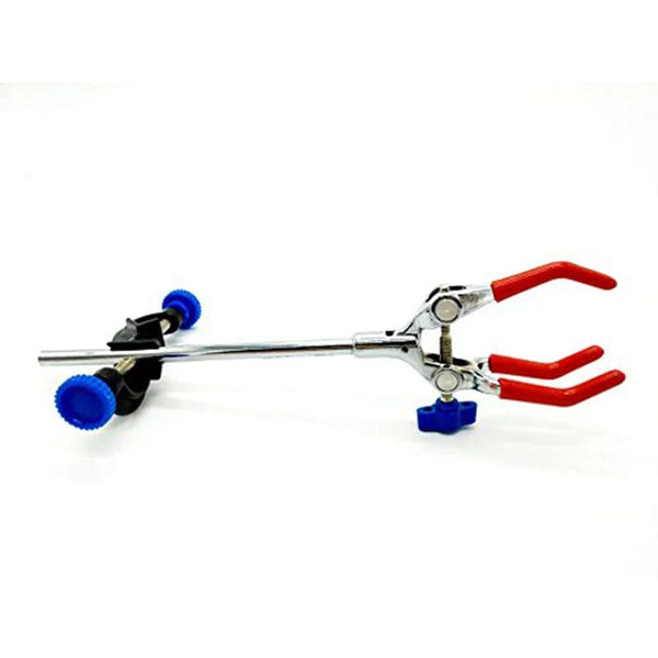 Planet Gates Lab Clamp 3 Prong Finger Style Rubber-Coated Head a Black Laboratory Stand Clip