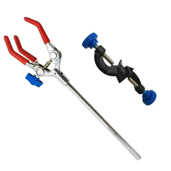 Planet Gates Lab Clamp 3 Prong Finger Style Rubber-Coated Head a Black Laboratory Stand Clip