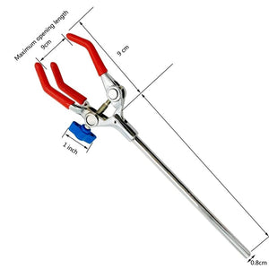 Planet Gates Lab Clamp 3 Prong Finger Style Rubber-Coated Head a Black Laboratory Stand Clip